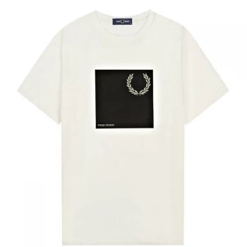 Image of Fred Perry Wreath Box T Shirt - Snow White 129