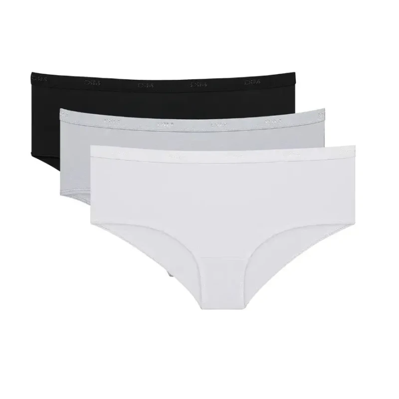 Image of Dim Pack of 3 Ecodim Pockets Shorts Black + White + Grey Women 8/10;12/14;16/18