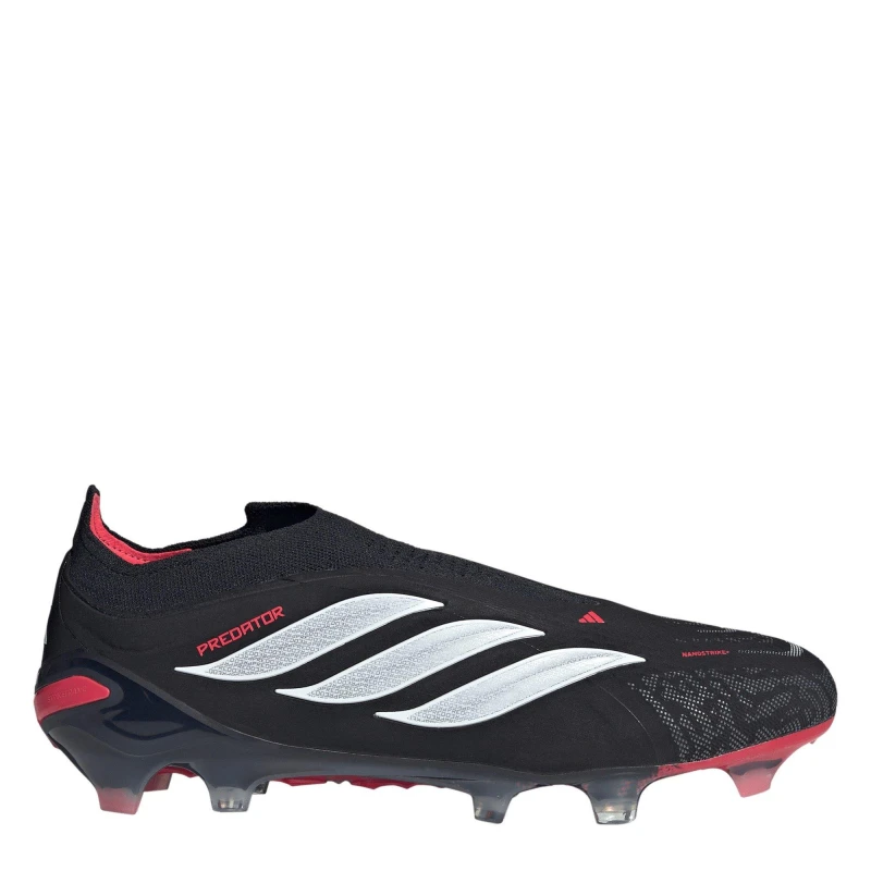 Image of adidas Mens adidas Predator Elite Laceless Firm Ground Football Boots Black/Red male 6 (39.3)