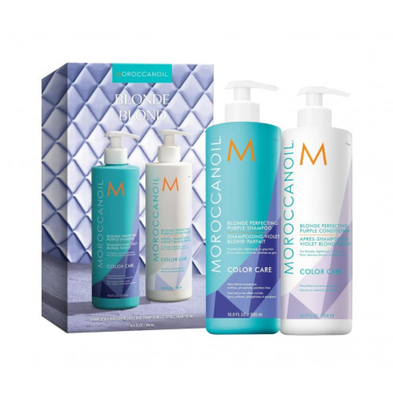 Image of Moroccanoil Blonde Perfecting Purple Shampoo & Conditioner Duo Set