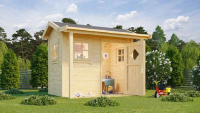 Image of Lasita Maja Pingo-Log Cabin, Wooden Garden Room, Timber Summerhouse, Home Office - L230 X W189.4 X H188.1 Cm