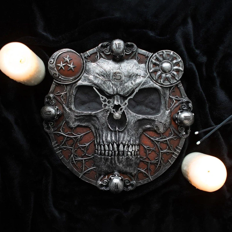 Image of Something Different 11.5" Hands of Death Resin Clock by Spiral Direct - Grey Grey One Size