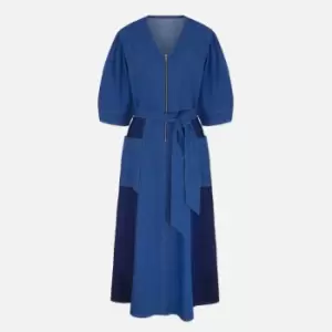 Image of Aligne Jalen Patchwork Denim Midi Dress - EU 36/UK 8