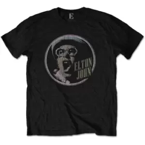 Image of Elton John - Circle Unisex Small T-Shirt - Black
