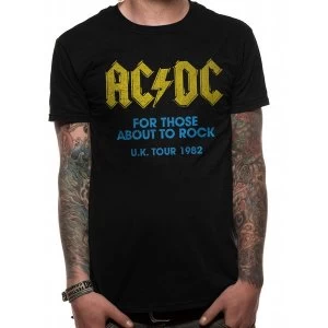 Image of AC/DC - For Those About To Rock Logo Mens Medium T-Shirt - Black