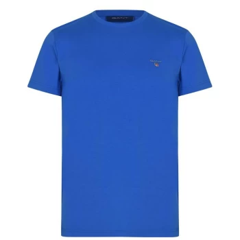 Image of Gant Crew Logo T Shirt - Strong Blue 466