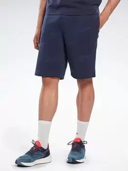 Image of Reebok Identity Vector Fleece Shorts, Dark Blue, Size L, Men