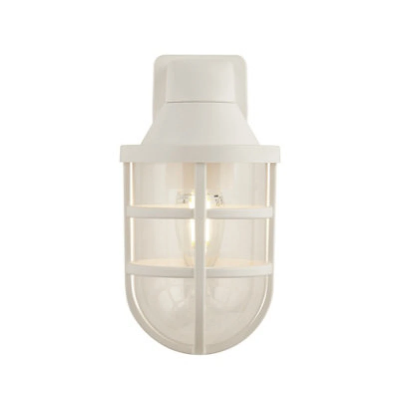 Image of Lighting Collection Wick Ever - Plastic Outdoor Wall Light White