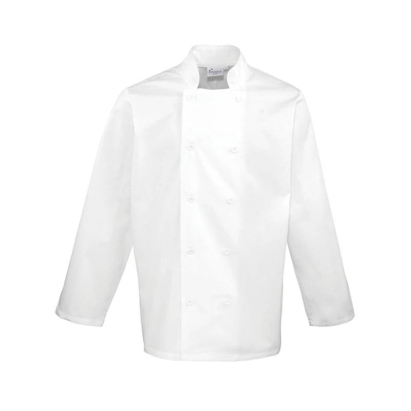 Image of Premier Premier Men Long-Sleeved Chef Jacket in White Size: Medium White M Male 5063470537761