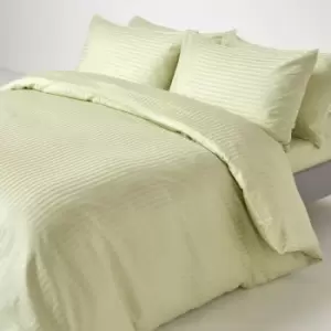 Image of HOMESCAPES Sage Green Egyptian Cotton Duvet Cover Set 330 Thread Count, Single - Sage green - Sage green