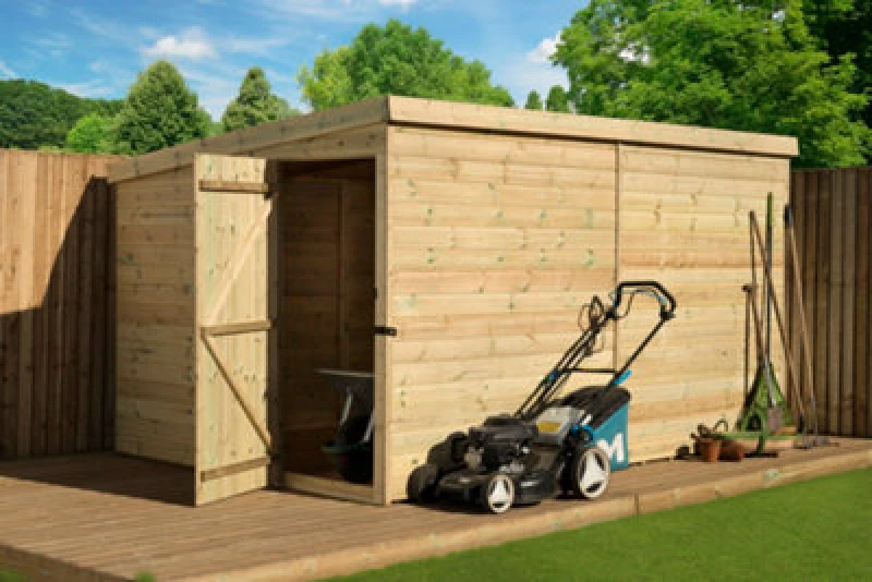 Image of Empire Sheds Empire 2000 Pent 8X8 Pressure Treated Tongue And Groove Wooden Garden Shed Door Left Side Panel (8' X 8' / 8ft X 8ft) (8X8)