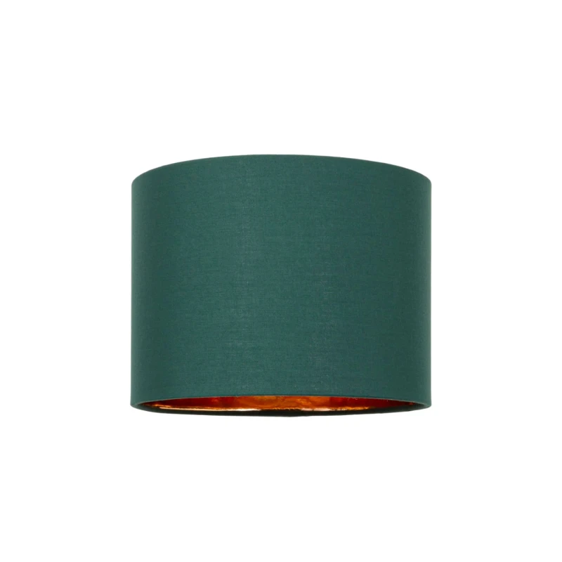 Image of Happy Homewares Contemporary Cotton Lamp/Light Shade with Shiny Paper Inner in Dark Green Size: 14" Dark Green Unisex 14"