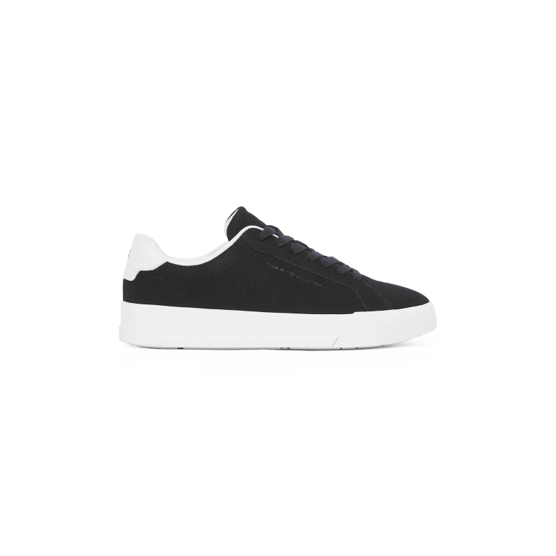 Image of Tommy Hilfiger Court Leather Low Top Trainers Black/White male 7 (41)