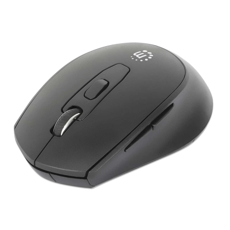 Image of Manhattan Manhattan MW6020 Wireless Mouse, Black, Adjustable 800/1200/1600dpi via top-mount push-button control, 2.4Ghz (effective range up to 10m), U
