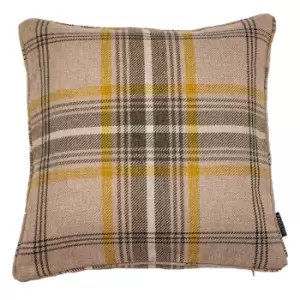 Image of Riva Home Aviemore Tartan Check Cushion Cover (45 x 45cm) (Ochre Yellow)