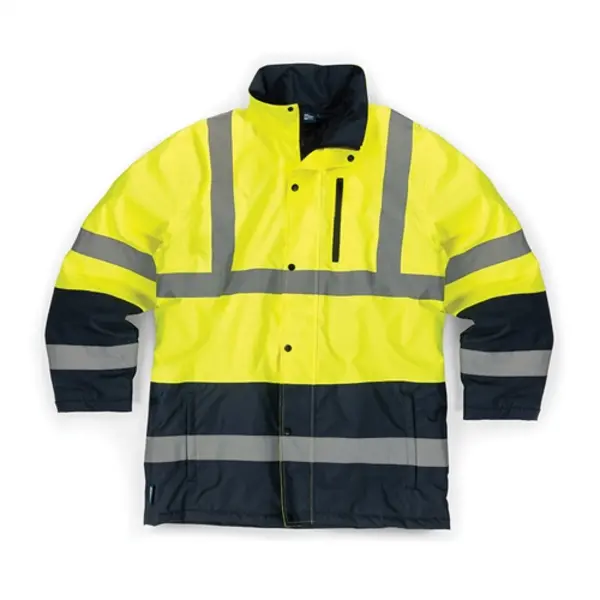 Image of Tough Grit Hi-Vis 2-Tone Waterproof Jacket Yellow/Navy - XXL