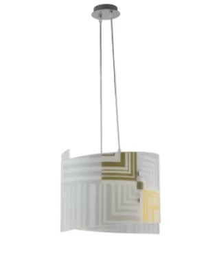 Image of SEVENTY 2 Light Pendant Ceiling Light White 45x33cm