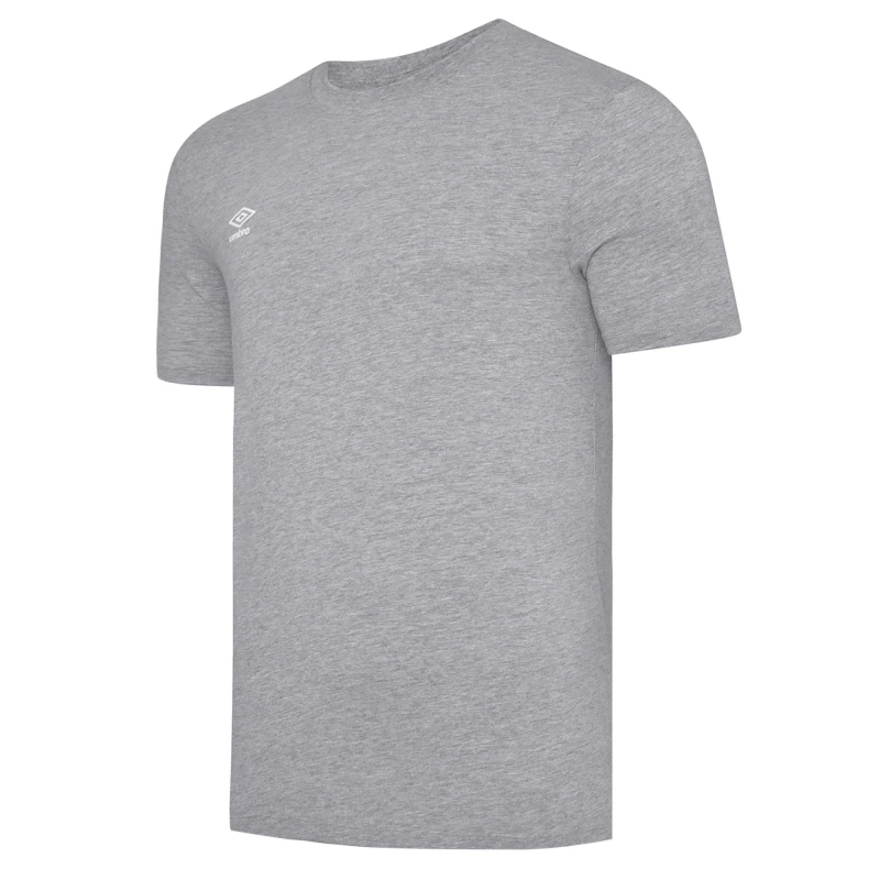 Image of Umbro Club Leisure Marl Crew Neck T-Shirt in Light Grey Size: 11-12 Years Light Grey Unisex 11-12 Years