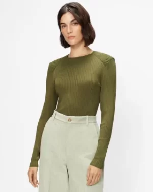 Image of Ottoman Detailed Ribbed Jumper