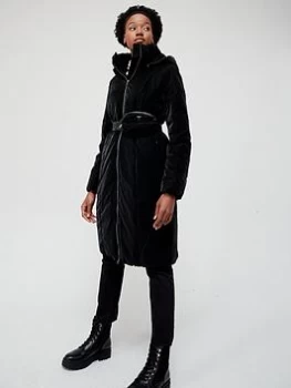 Image of Guess Bella Jacket with Bag Belt Detail - Jet Black Size M Women