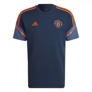 Image of adidas Manchester United Training T-Shirt 2022 2023 Mens - Blue