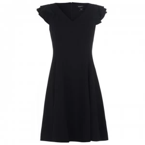 Image of DKNY Ruffle Sleeveless Crepe Dress - BLK: Black