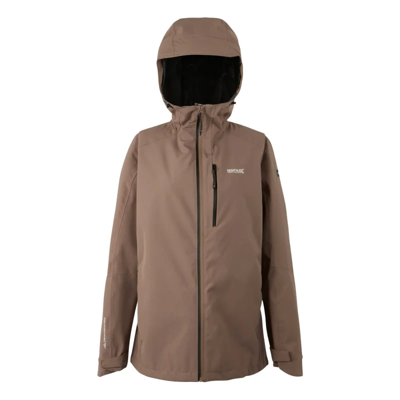 Image of Womens hooded waterproof jacket Regatta Birchdale II Marron Female 46