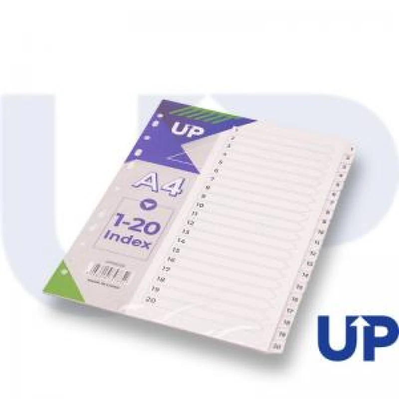 Image of UP Index White Clear Tabs 1 - 20