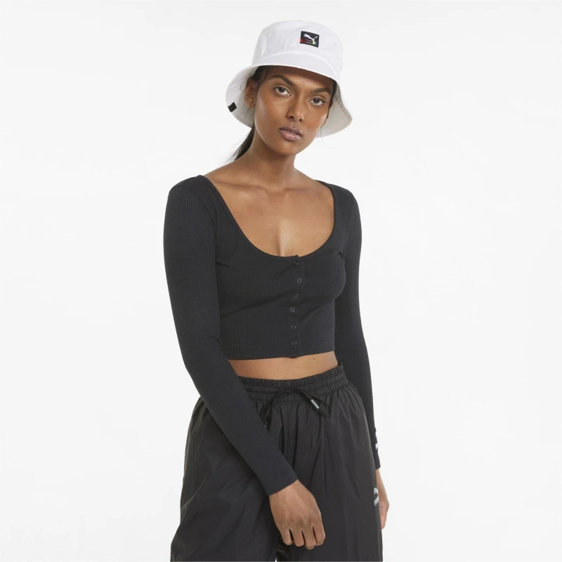 Image of Puma Classic Long Sleeve T Shirt Womens - Black 18