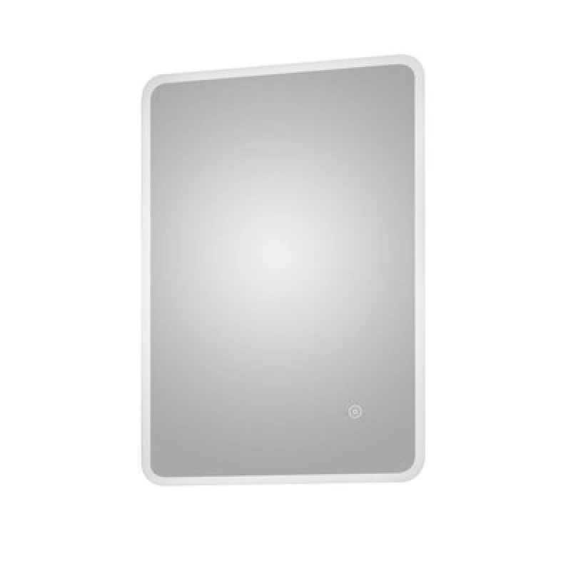 Image of Balterley Soft Square LED Touch Sensor Mirror with Demister, 700x500mm - Chrome in Silver Silver Unisex