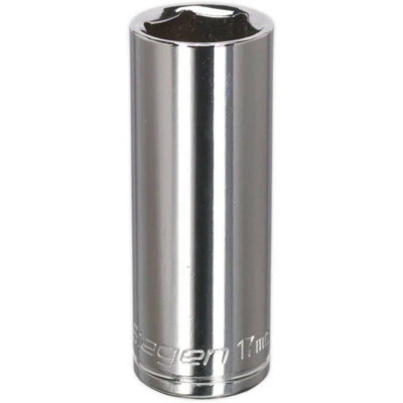 Image of Loops 17mm Chrome Plated Deep Drive Socket - 3/8" Square Drive High Grade Carbon Steel Metallics