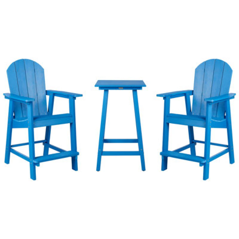 Image of Beliani Bistro Set Adirondack Blue