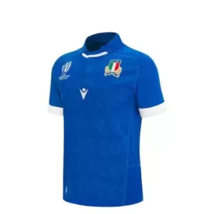 Image of Macron Italy Rugby Home Shirt 2023 2024 Juniors - Blue