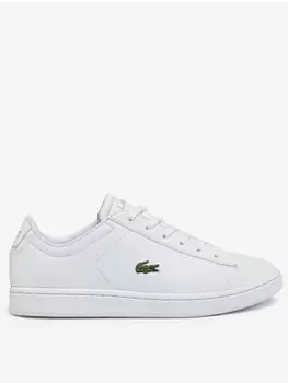 Image of Lacoste Junior Carnaby Evo 0121 Trainers, White/Pink, Size 3 Older