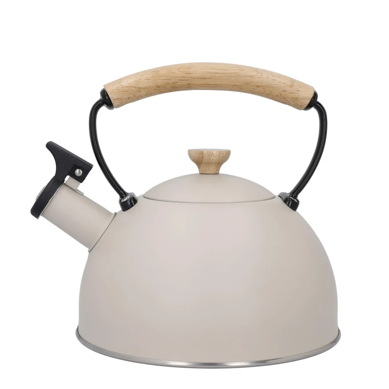 Image of La Cafetiere Latte Whistling Kettle with Wooden Handle, 1.6L Cream