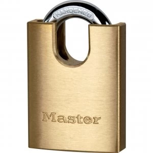 Image of Masterlock Solid Brass Padlock and Closed Shackle 40mm Standard