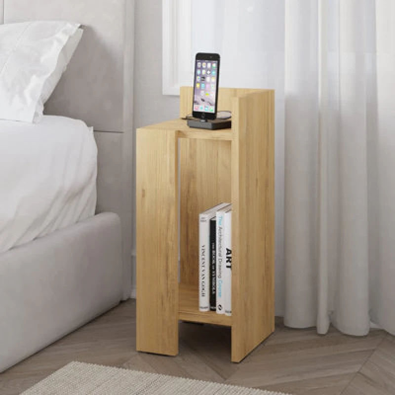 Image of DECORTIE Decortie - Elos Modern Bedside Table Modern Right Module - Oak / Oak - Oak / Oak M.KO.14165.7
