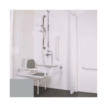 Image of Nymas - NymaPRO Doc M Shower Pack White with Exposed Valves and Grey Rails