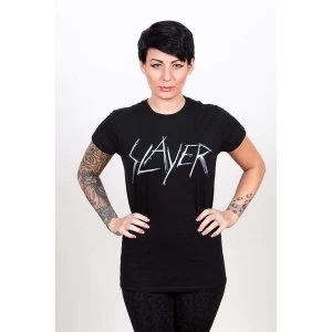 Image of Slayer - Scratchy Logo Womens XX-Large T-Shirt - Black