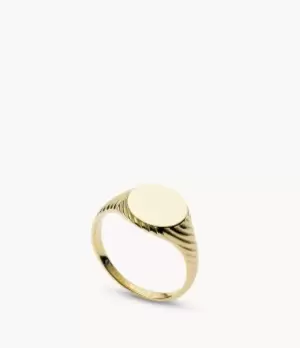 Image of Fossil Women Sadie Vintage Twists Gold-tone Stainless Steel Signet Ring