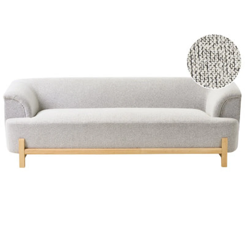 Image of Beliani Sofa 3 Seater Alnor Fabric Light Grey