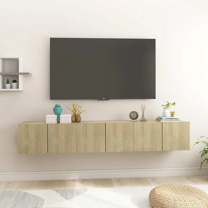 Image of VIDAXL Hanging tv Cabinets 3 pcs Sonoma Oak 60x30x30cm Vidaxl 8720286587614