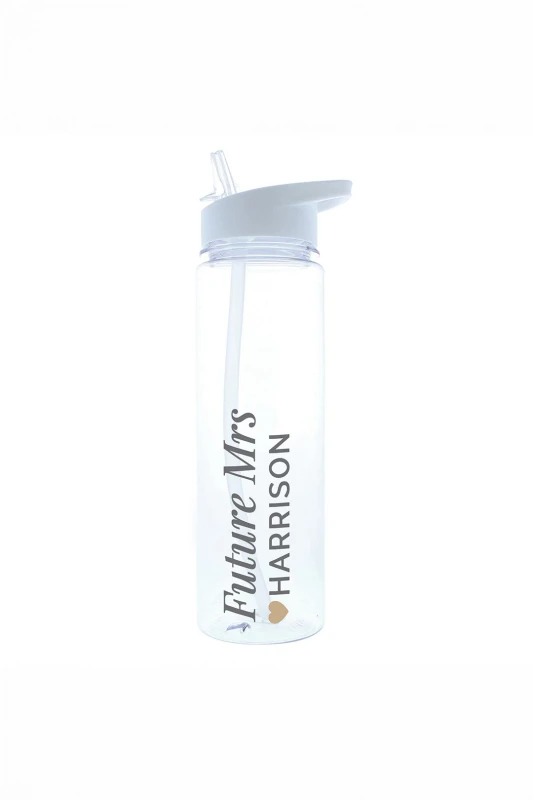 Image of The Personalised Memento Company Personalised Gold Heart Water Bottle One Colour W4QXC Female
