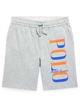 Image of Ralph Lauren Boys Polo Graphic Jog Shorts - Andover Heather, Grey, Size 8-10 Years=M