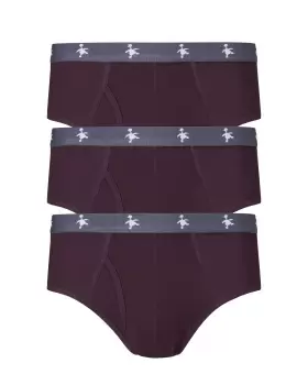 Image of Cotton Traders Mens 3 Pack Super Soft Briefs in Purple