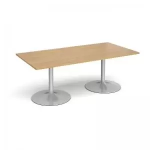Image of Trumpet base rectangular boardroom table 2000mm x 1000mm - silver base