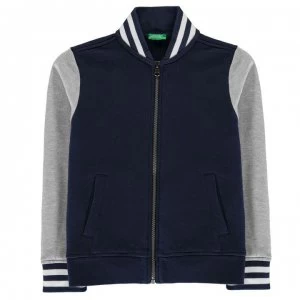 Image of Benetton Baseball Zip Jacket - Navy 13C