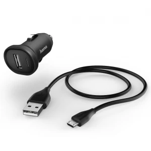 Image of Hama Picco Car Charger Kit, micro USB, 1A, charger + charg. cable, 1.4m, black