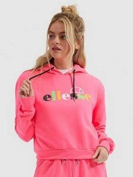 Image of Ellesse Heritage Gaetana Cropped Hoodie - Neon Pink
