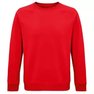 Image of SOLS Unisex Adult Space Organic Raglan Sweatshirt (M) (Red)